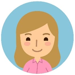 A cartoon of a blond haired lady on a blue background