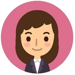A cartoon lady with brown shoulder length hair on a pink background