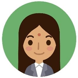 a cartoon logo of a lady in green